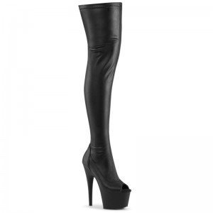 Pleaser Adore-3011 Vegan Leather レディース サイハイ ブーツ 黒 | TDZVJPEDRF