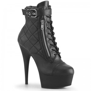 Pleaser Delight-600-05 Vegan Leather レディース ブーツ 黒 | RCOHJPKRPX