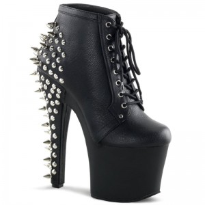 Pleaser Fearless-700-28 Vegan Leather レディース ブーツ 黒 | OEPZJPILET