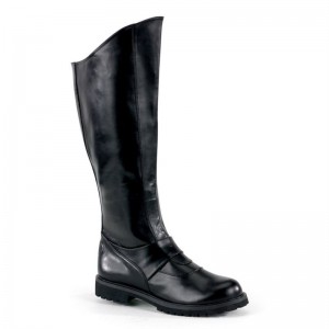 Pleaser Gotham-100 Vegan Leather メンズ ロングブーツ 黒 | EVPLJPGTCS