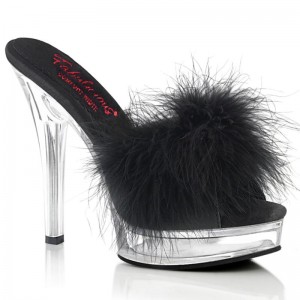 Pleaser Majesty-501F-8 Vegan Leather レディース 厚底サンダル 黒 | OWPLJPALEJ