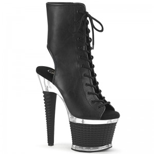 Pleaser Spectator-1016 Vegan Leather レディース ブーツ 黒 | TCLKJPVXDT