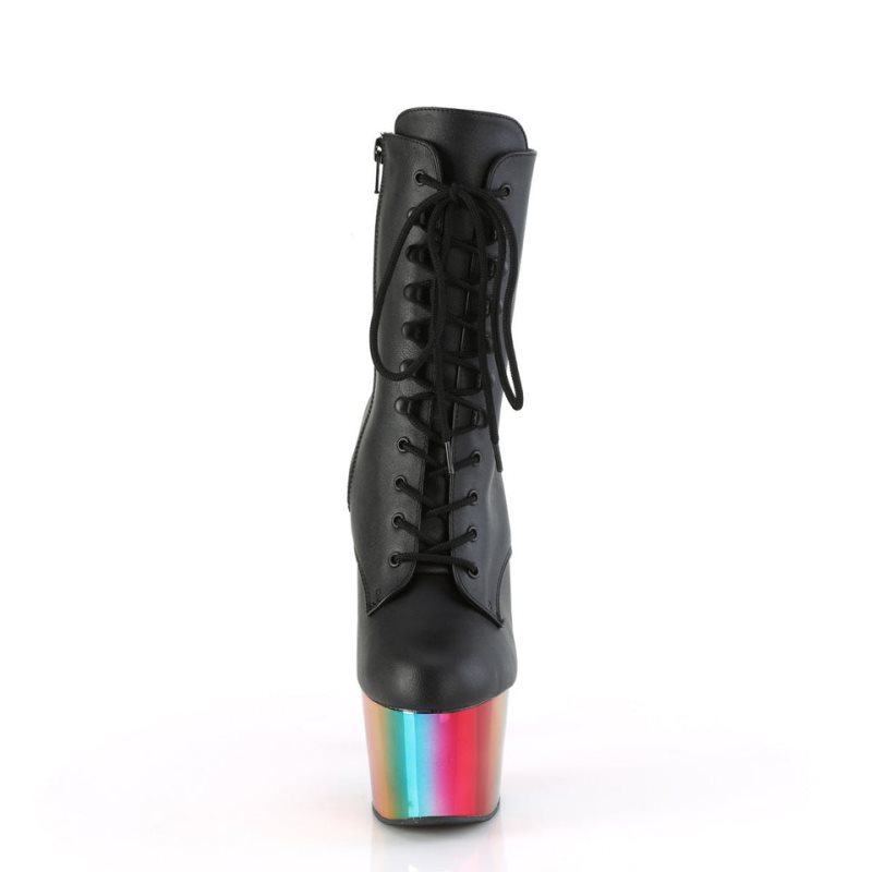 Pleaser Adore-1020RC Vegan Leather レディース ブーツ 黒 カラー | JMUOJPZUEJ