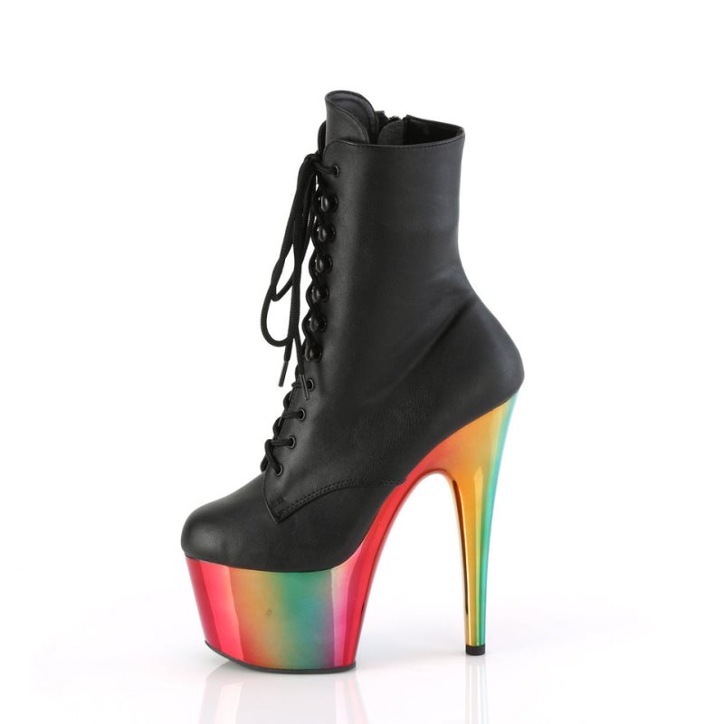 Pleaser Adore-1020RC Vegan Leather レディース ブーツ 黒 カラー | JMUOJPZUEJ