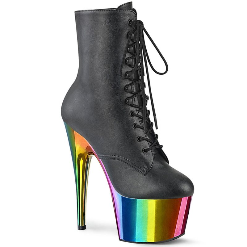 Pleaser Adore-1020RC Vegan Leather レディース ブーツ 黒 カラー | JMUOJPZUEJ