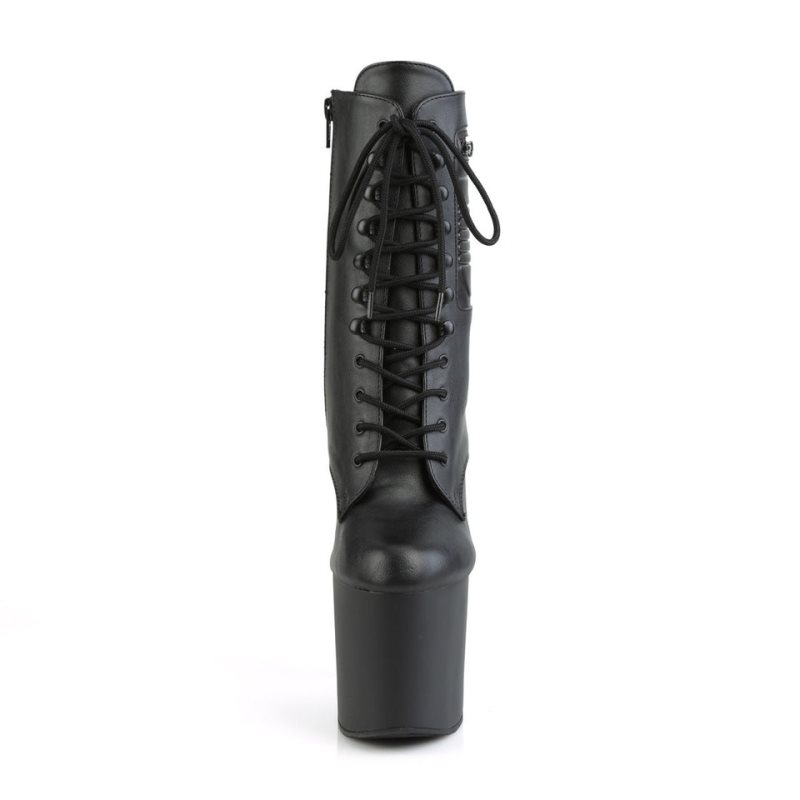 Pleaser Bondgirl-1020PK Vegan Leather レディース ブーツ 黒 | DFVHJPQXFE