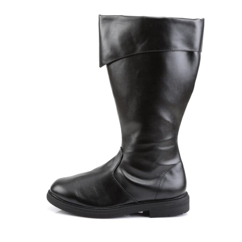 Pleaser Captain-105 Vegan Leather メンズ ロングブーツ 黒 | OFGUJPOAZG