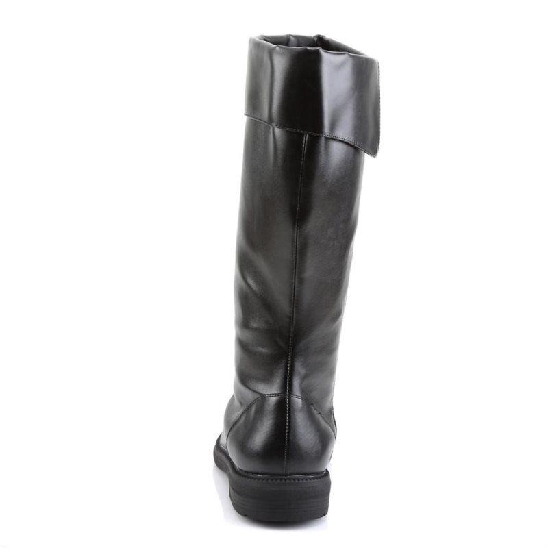 Pleaser Captain-105 Vegan Leather メンズ ロングブーツ 黒 | OFGUJPOAZG