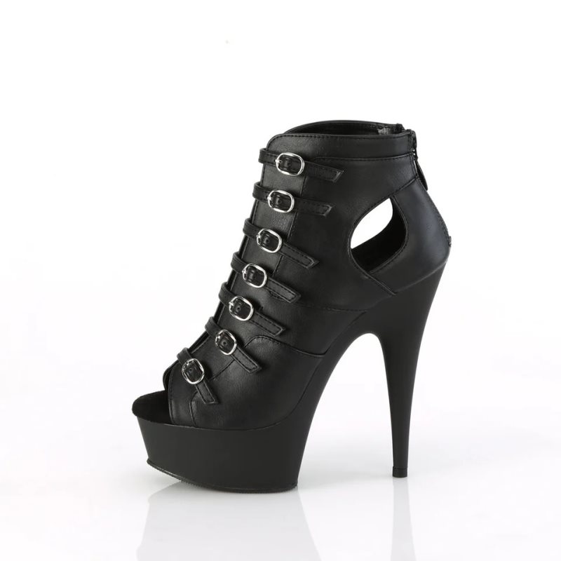 Pleaser Delight-600-11 Vegan Leather レディース ブーツ 黒 | QDLEJPSCJX