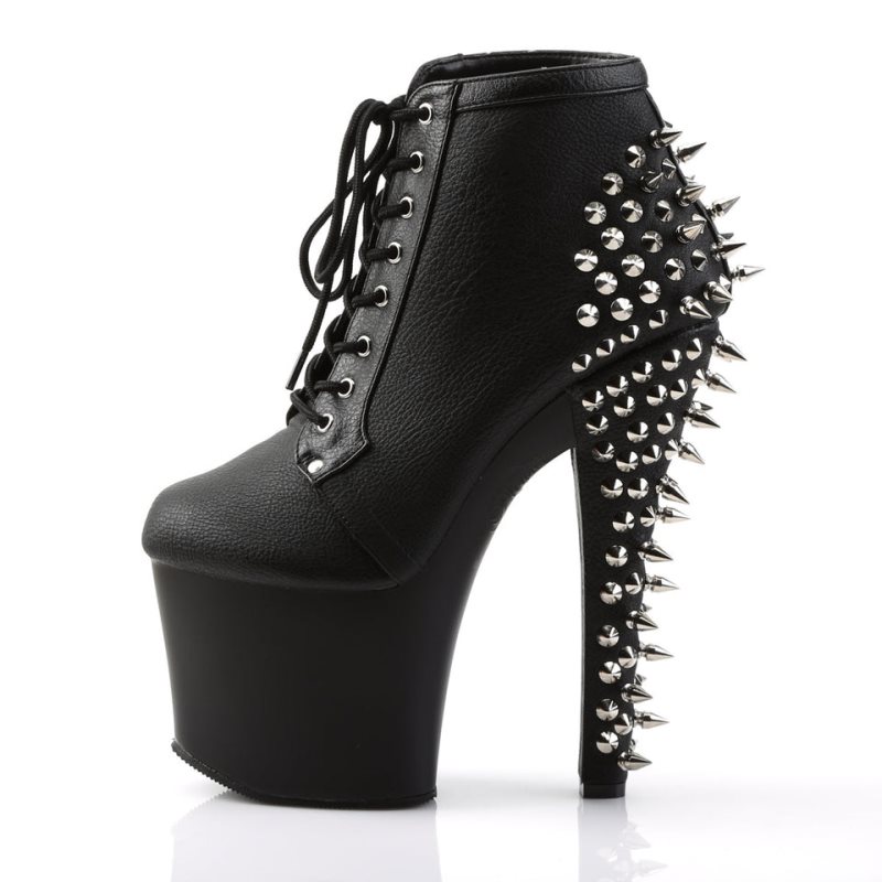 Pleaser Fearless-700-28 Vegan Leather レディース ブーツ 黒 | OEPZJPILET