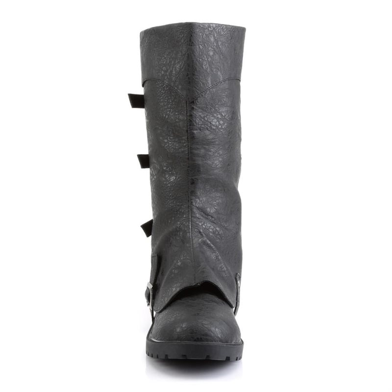 Pleaser Gotham-105 Vegan Leather メンズ ロングブーツ 黒 | ATYWJPHQDU