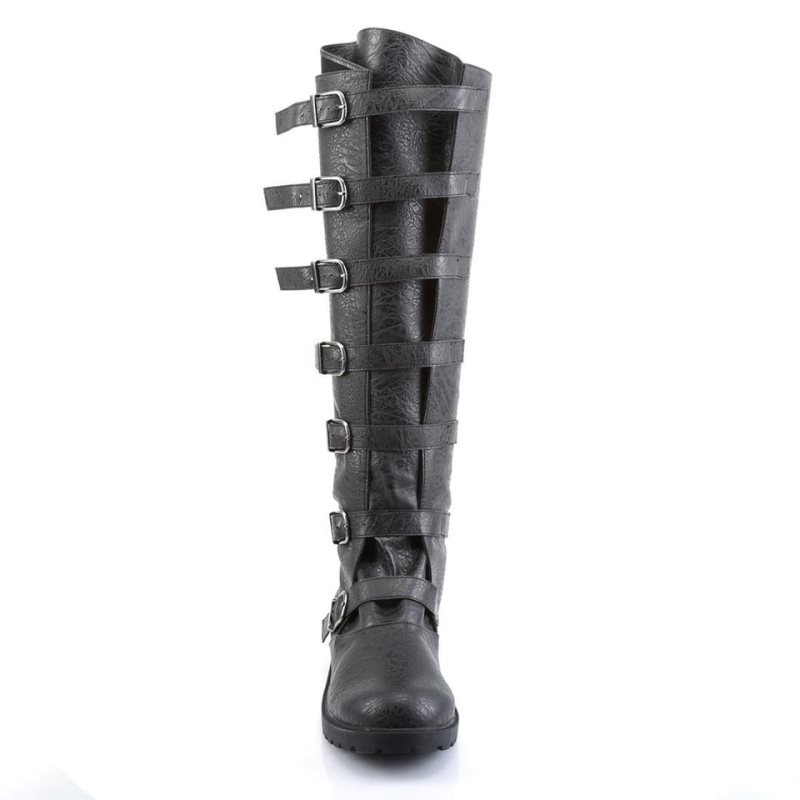 Pleaser Gotham-110 Vegan Leather メンズ ロングブーツ 黒 | SJKPJPIWLA