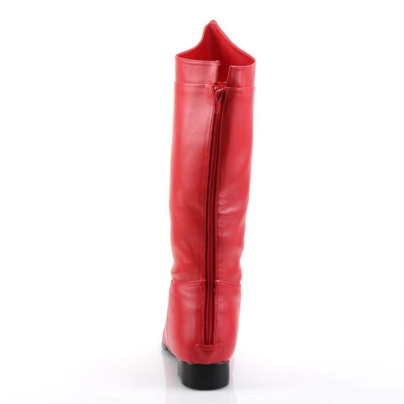 Pleaser Hero-100 Vegan Leather メンズ ロングブーツ 赤 | MDSGJPRKZI