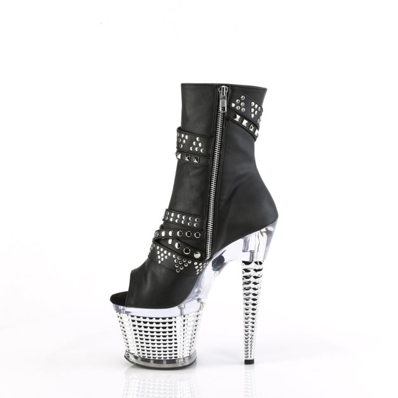 Pleaser Spectator-1015 Vegan Leather レディース ブーツ 黒 | HISNJPAUXK