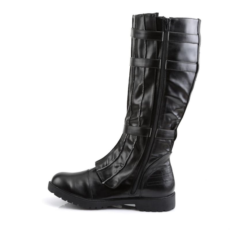 Pleaser Walker-130 Vegan Leather メンズ ロングブーツ 黒 | FJBVJPKFSX