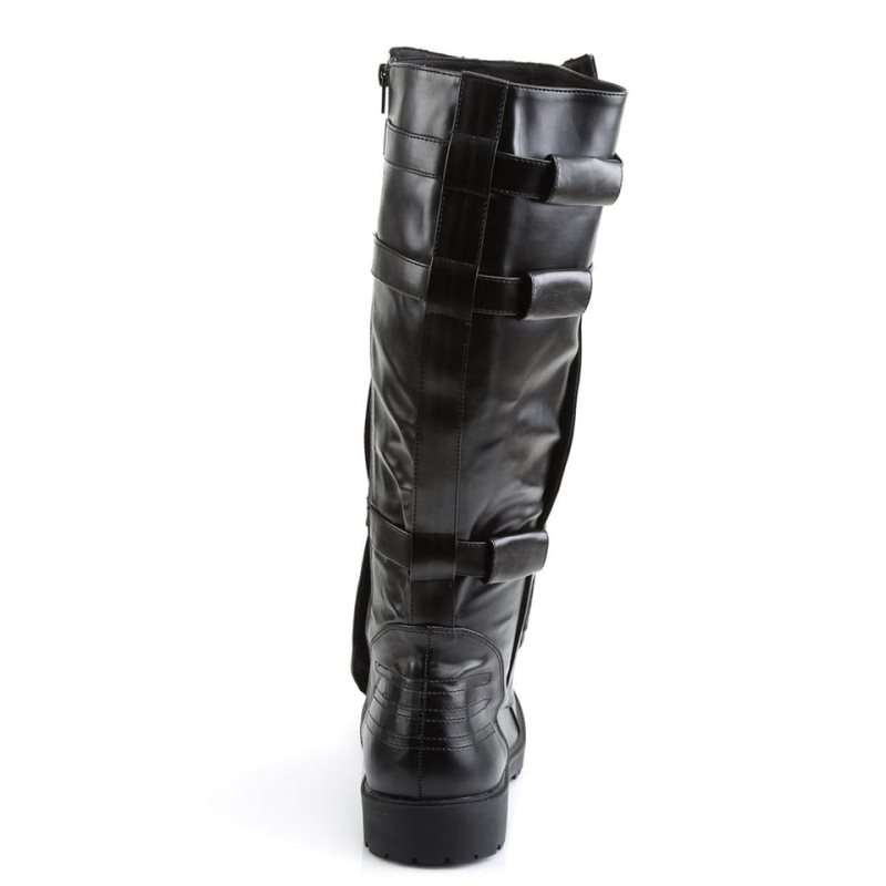 Pleaser Walker-130 Vegan Leather メンズ ロングブーツ 黒 | FJBVJPKFSX