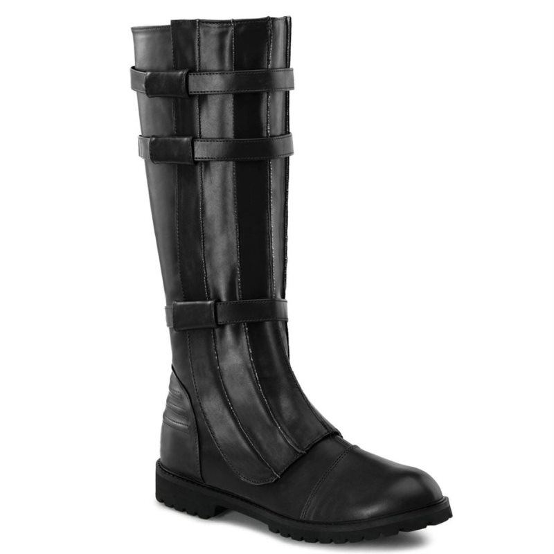 Pleaser Walker-130 Vegan Leather メンズ ロングブーツ 黒 | FJBVJPKFSX